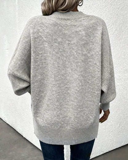 Lantern Sleeve V Neck Jumper