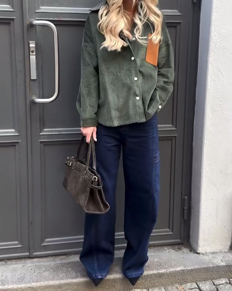 Long-Sleeved Stylish Collared Shirt