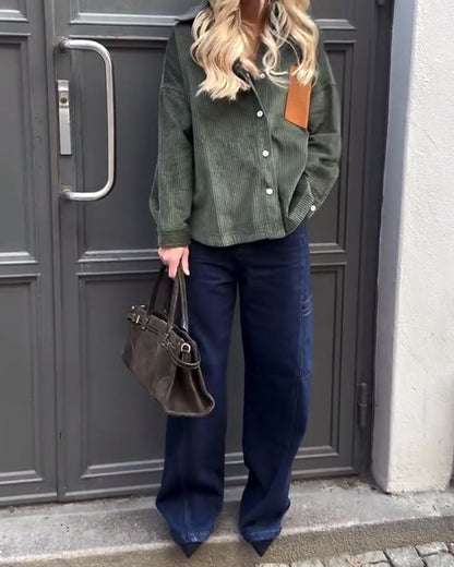 Long-Sleeved Stylish Collared Shirt