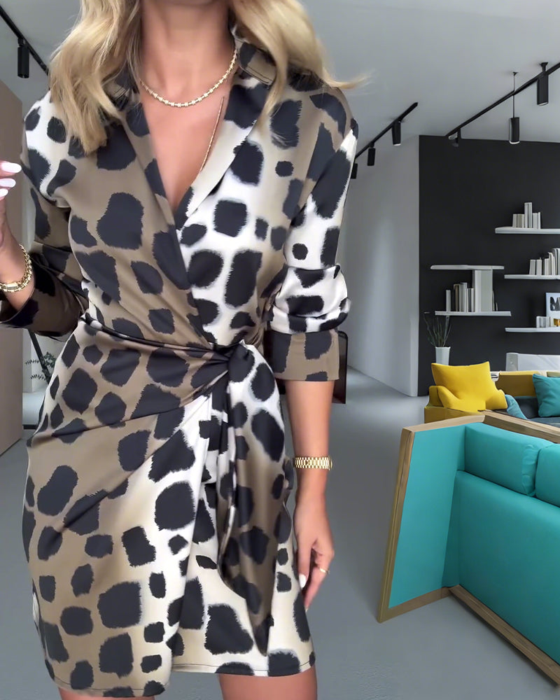 Casual Slim Leopard Print Dress