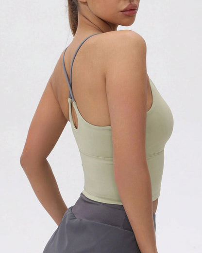 Integrated Chest Pad Sports Tank Top