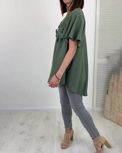Loose V-Neck Blouse