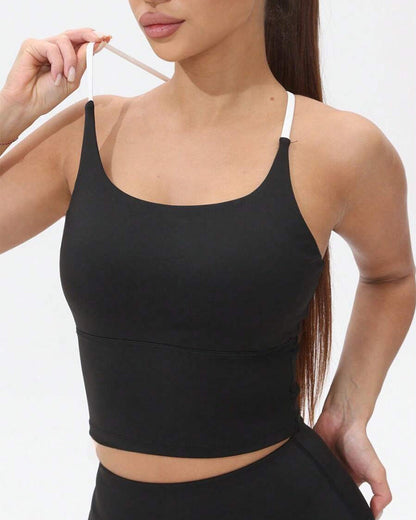 Integrated Chest Pad Sports Tank Top