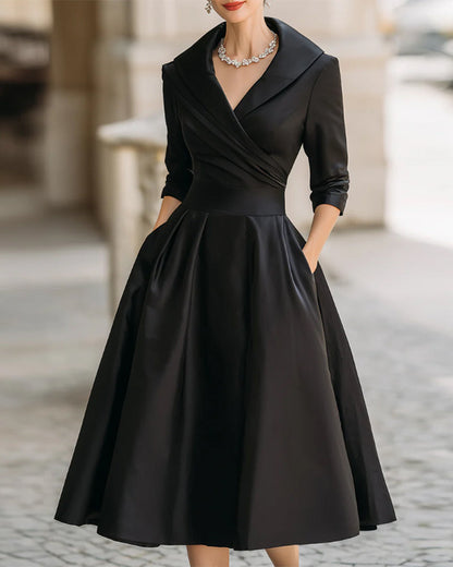 Solid Color Elegant Fashion Dress