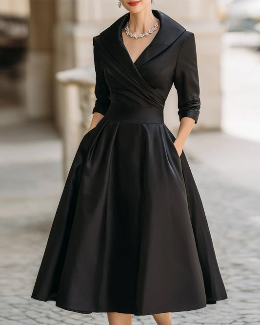 Solid Color Elegant Fashion Dress