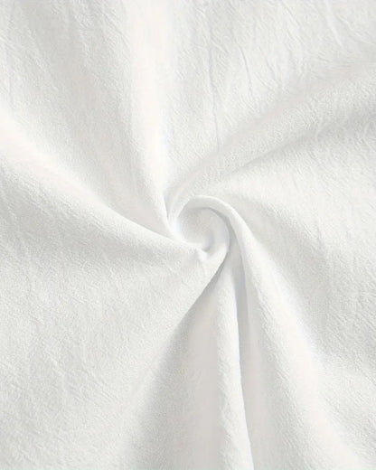 Lapel Solid Color Button Short Sleeve Blouse