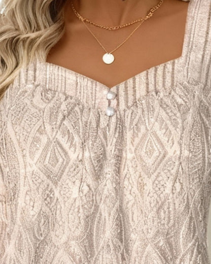Square Neck Pit Lace Top