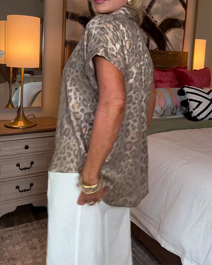 Casual Leopard Print Blouse