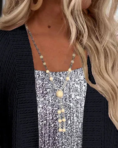 Fake Two-Piece Fashion Top