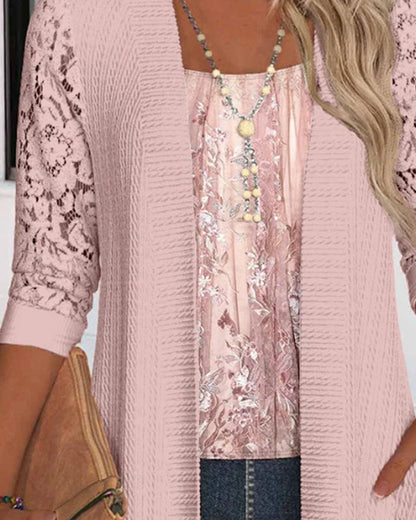 Faux Two-Piece Patchwork Top