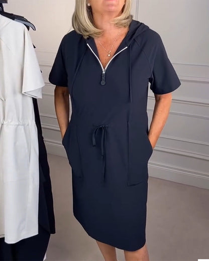 Hooded Half-Zip Sports Dress