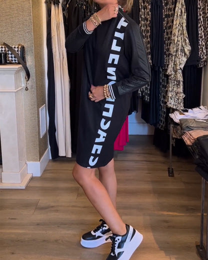 Letter print casual dress