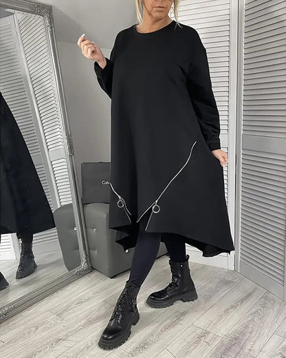 Loose Oversized Zipper Dress