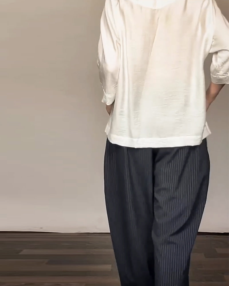 Retro Striped Casual Trousers