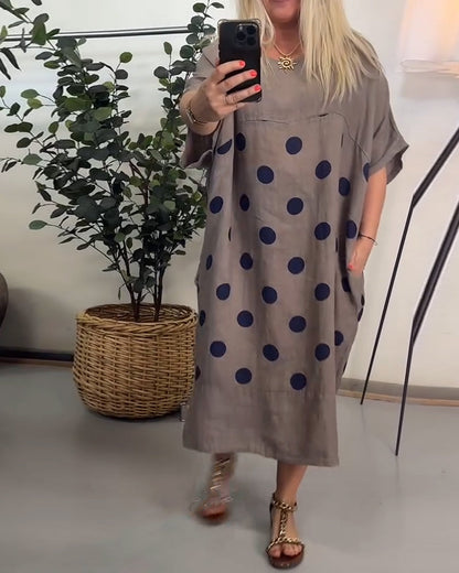 Loose Casual Polka Dot Print Dress