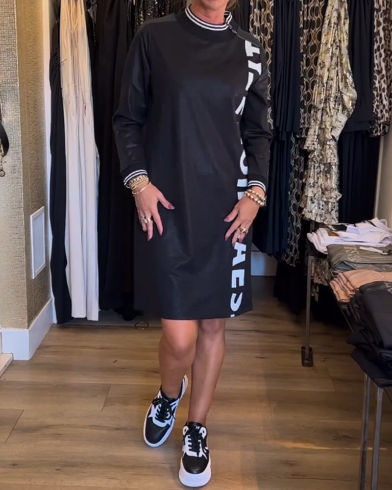 Letter print casual dress