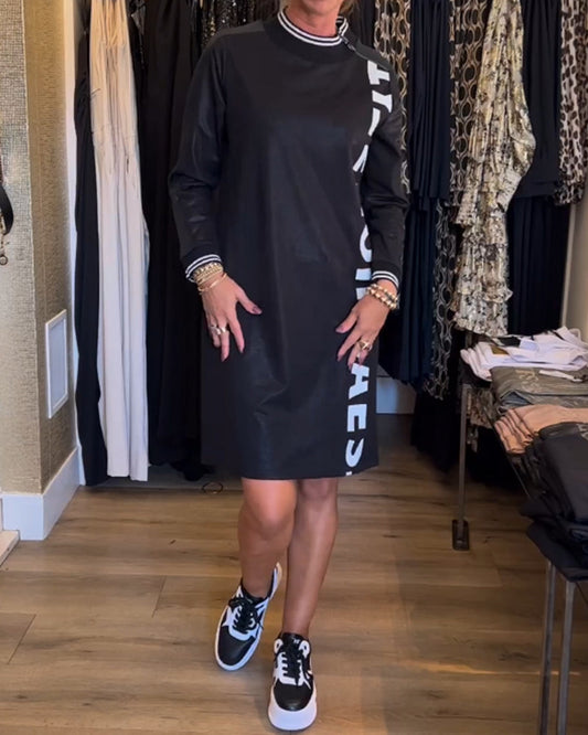 Letter print casual dress