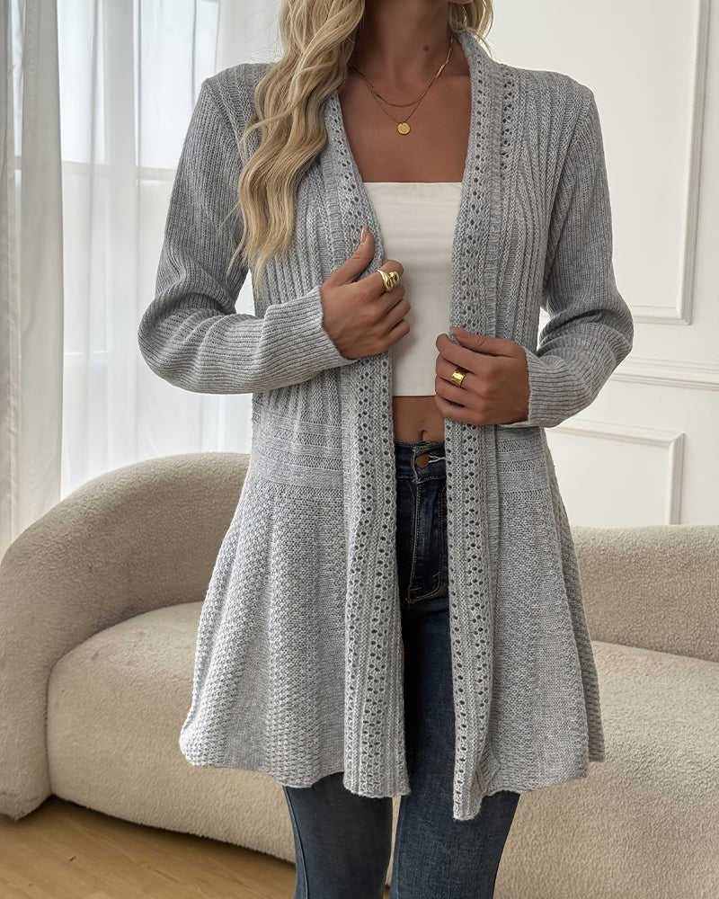Mid-Length Cardigan Sweater Jacket