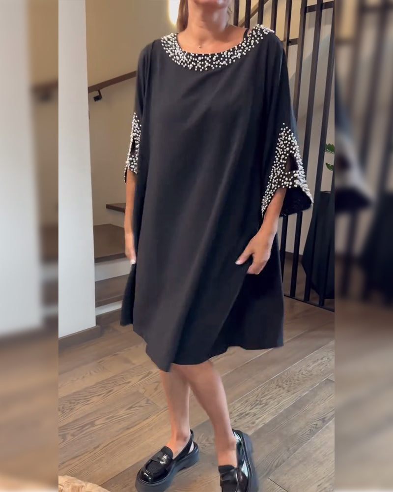 Fashionable Beaded Loose Dress