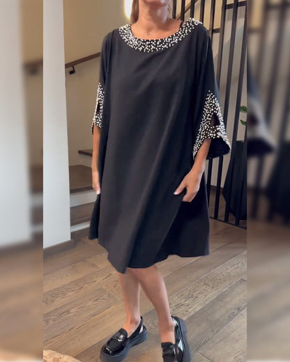Fashionable Beaded Loose Dress