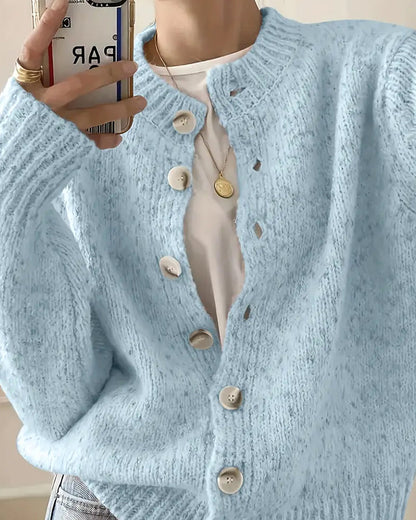 Comfortable Solid Color Cardigan Sweater