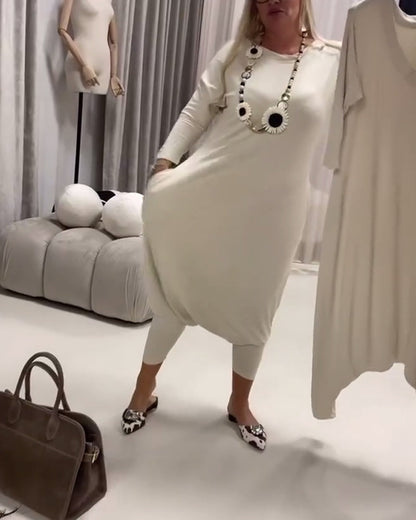 Solid Color Long Sleeve Casual Jumpsuit