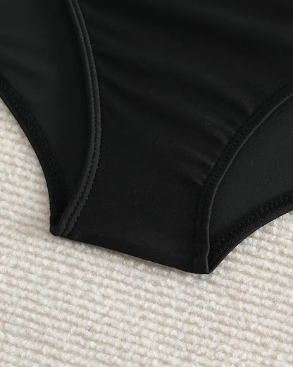 Pleated Solid High Waist Swimwear Bottom