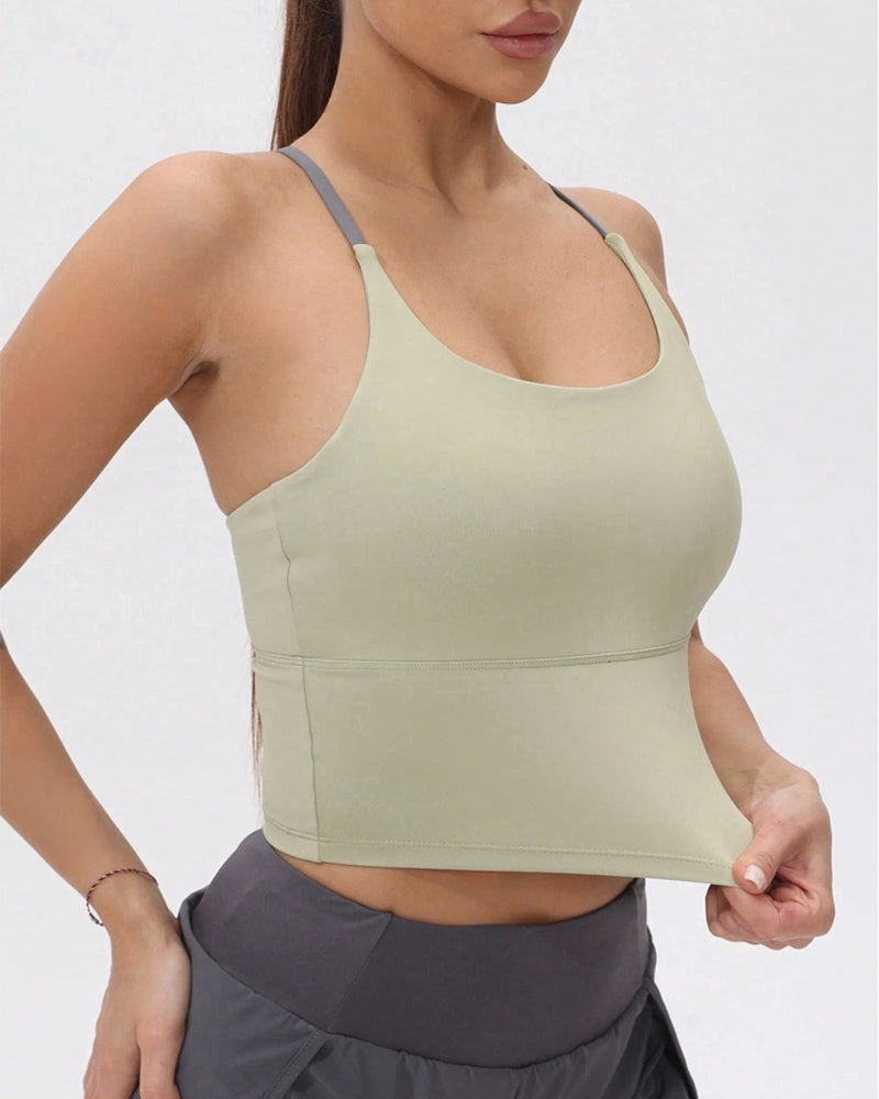 Integrated Chest Pad Sports Tank Top