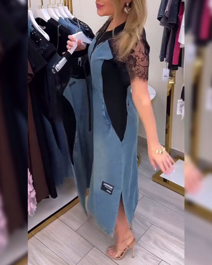 Lace Sleeve Fashion Design Dress