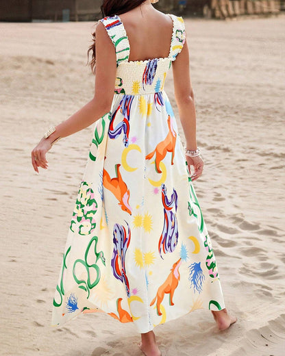 Colorful animal print sleeveless dress