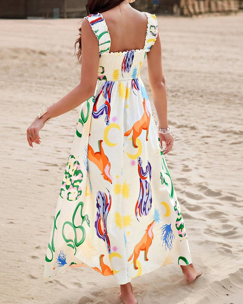 Colorful animal print sleeveless dress