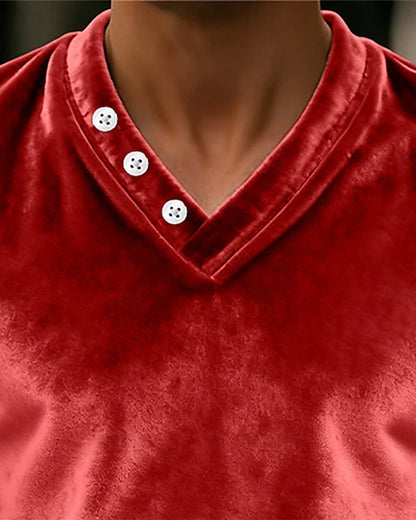 Men's Comfortable Velvet Long-Sleeve Top