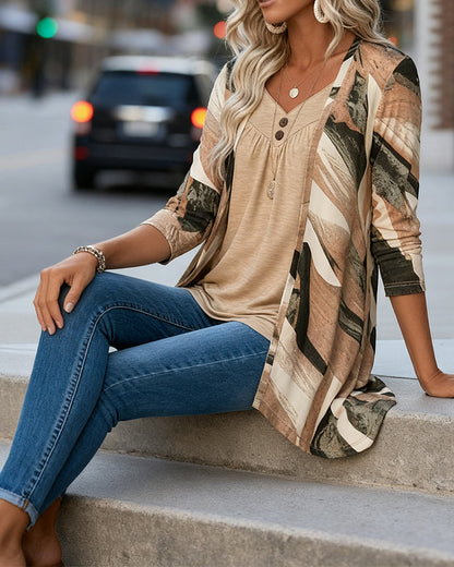 Patchwork Printed Two-Piece Top