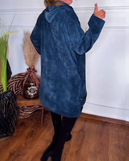 Casual Hooded Loose Solid Color Dress