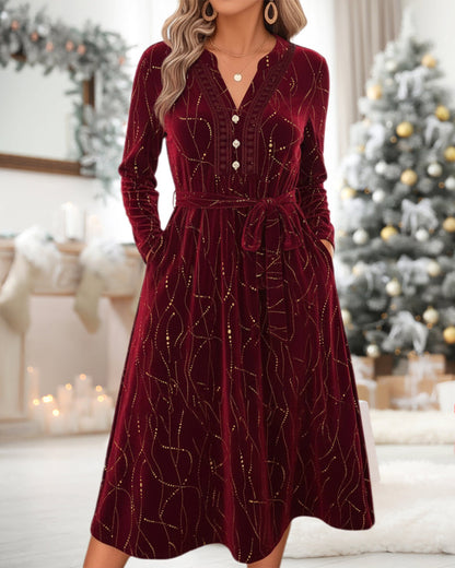 Lace Temperamental Velvet Dress