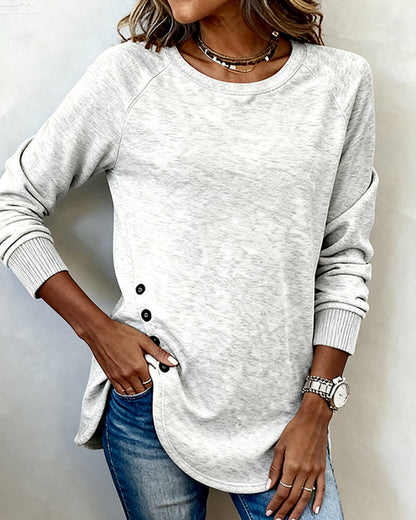 Irregular Hem Raglan Sleeve Sweatshirt
