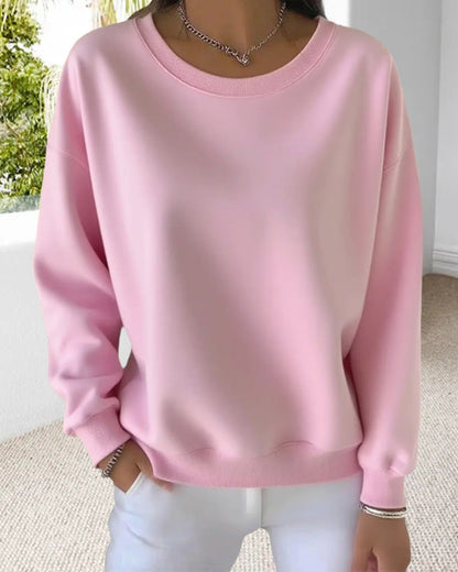 Casual Solid Color Sweatshirt