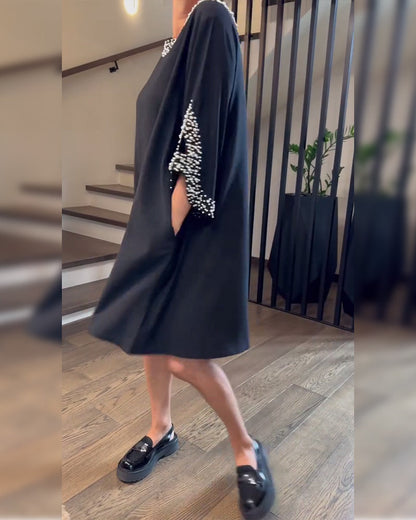 Fashionable Beaded Loose Dress