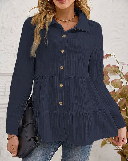 Elegant Lapel Waist Shirt