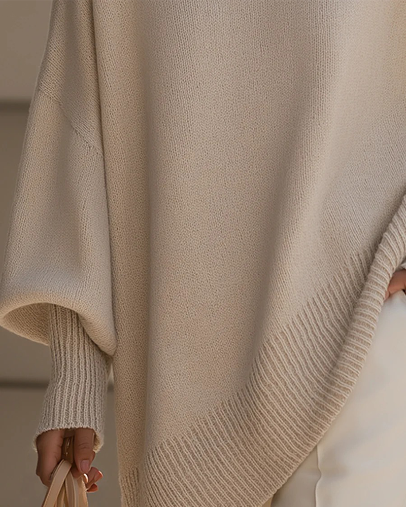 Round Neck Loose Mid-Length Jumper