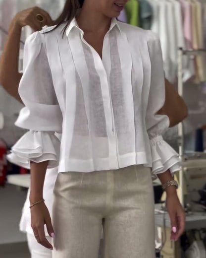 Puff Sleeve Ruffle Shirt