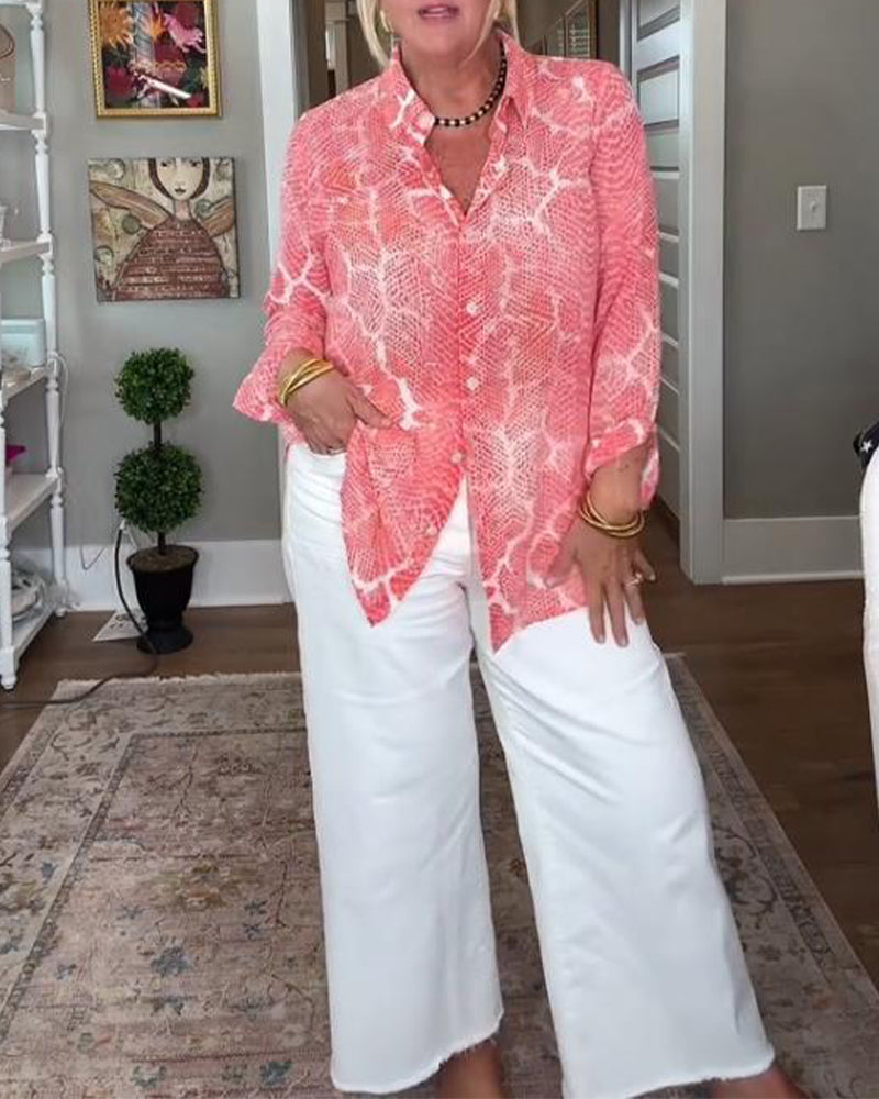 Buttoned Textured Blouse