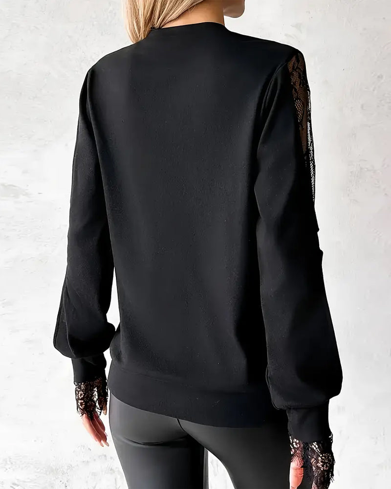 Lace Paneled Sexy Top