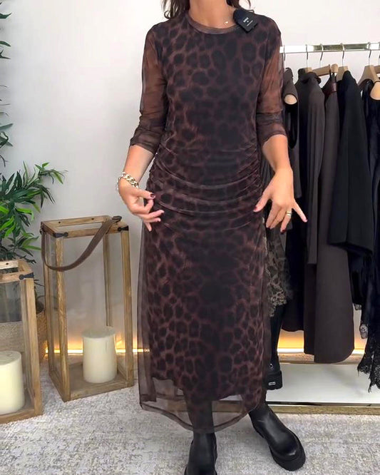 Fashionable Leopard Print Dress