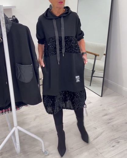 Hooded Fashion Patchwork Dress