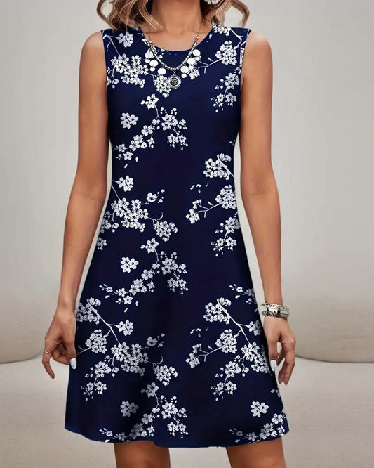 Sleeveless Slim Print Dress