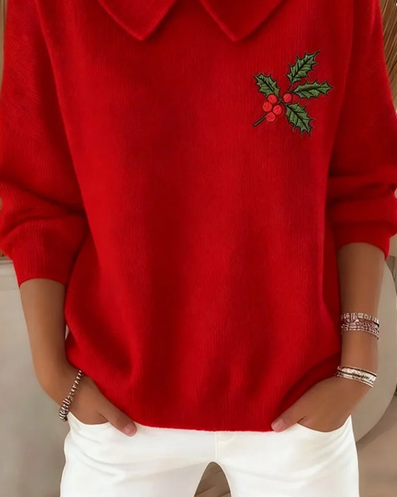 Peter Pan Collar Jacquard Jumper