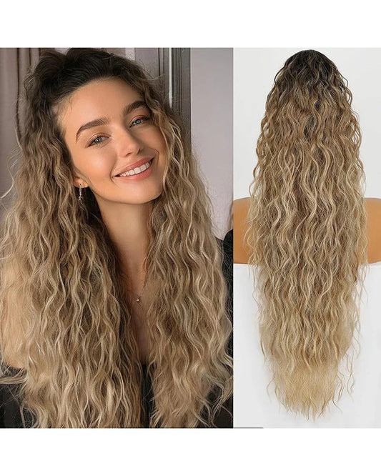 Curly Wavy Frizzy Hair Extension with Ponytail