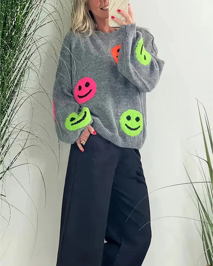 Smiley Face Crew Neck Jumper