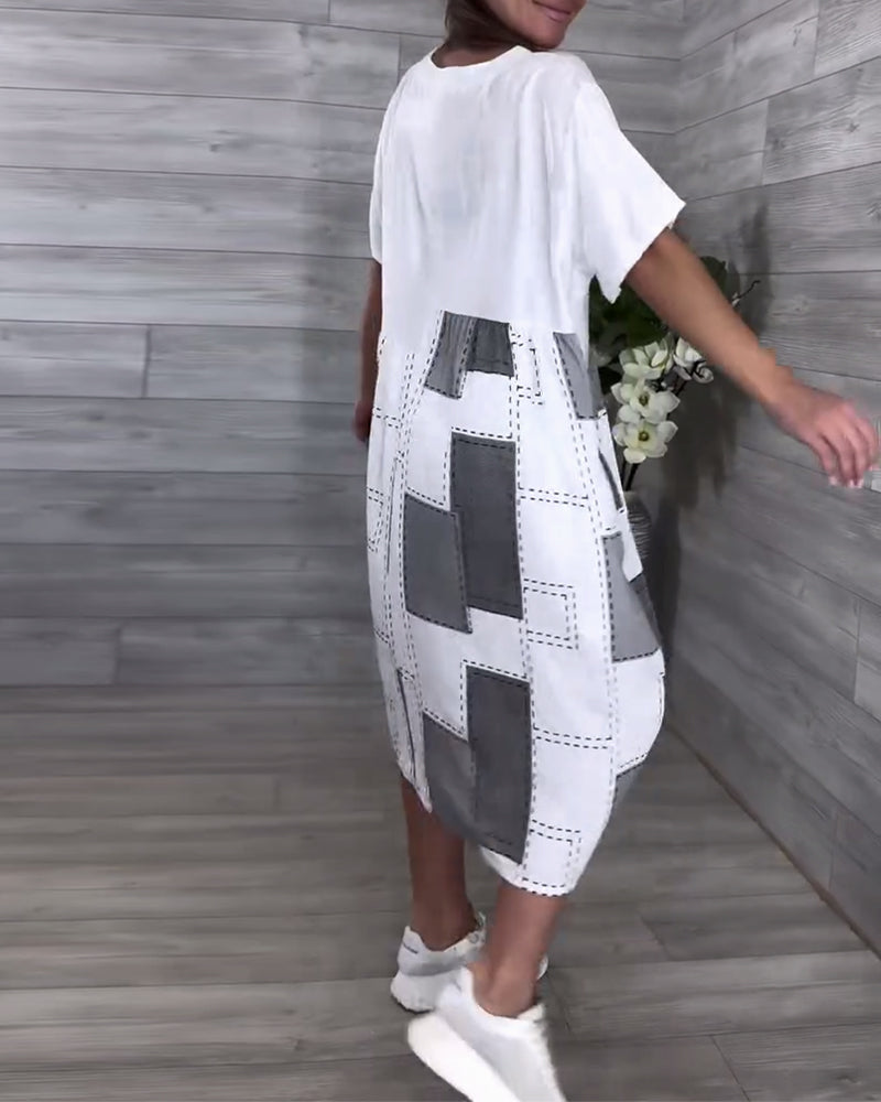 Street Fashion Round Neck Dress